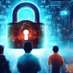 Firefly Create a striking digital illustration depicting a giant translucent padlock with the Meta scaled e1755528820959