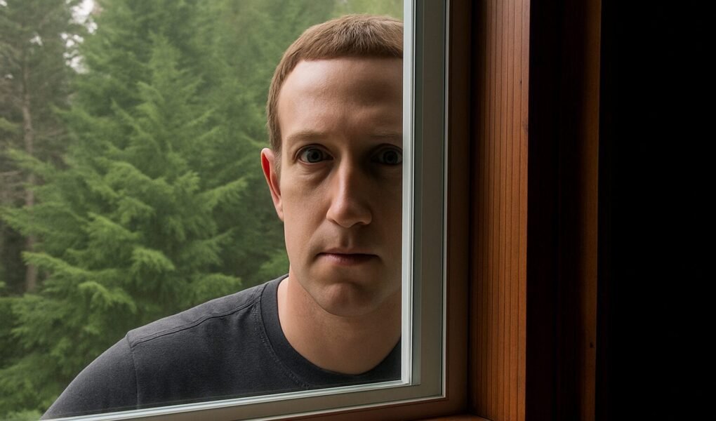 Mark Zuckerberg Looking at neighbours house.