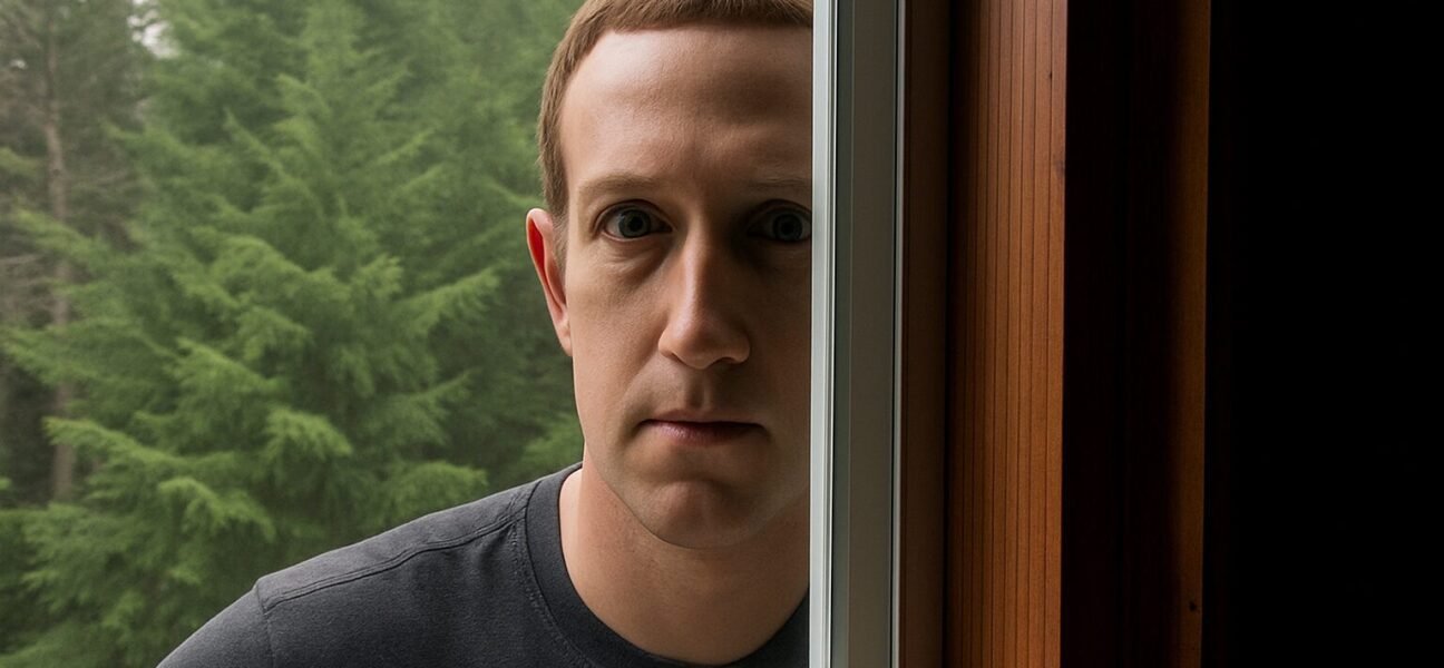 Mark Zuckerberg Looking at neighbours house.